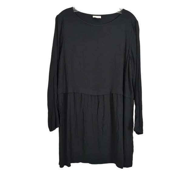 J. Jill long sleeve top Rayon Peplum Black pullover side slits‎ size L - Picture 14 of 14